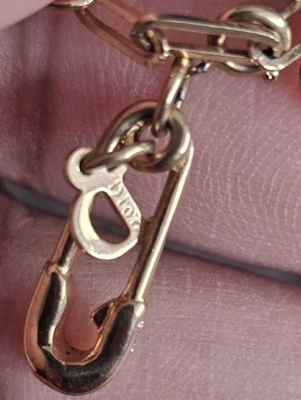 Dior Gold Chain Bracelet with Rhinestone 'Dior' Charm and Star Accent/ EUC